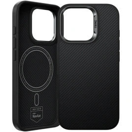 Чехол Benks Kevlar ArmorPro Case with MagSafe 600D для iPhone 16 Pro Black/Metal Frame