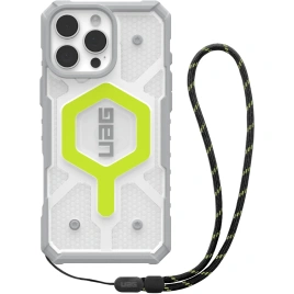 Чехол UAG MagSafe Pathfinder Clear для iPhone 16 Pro (с шнурком) Active Neon Lanyard