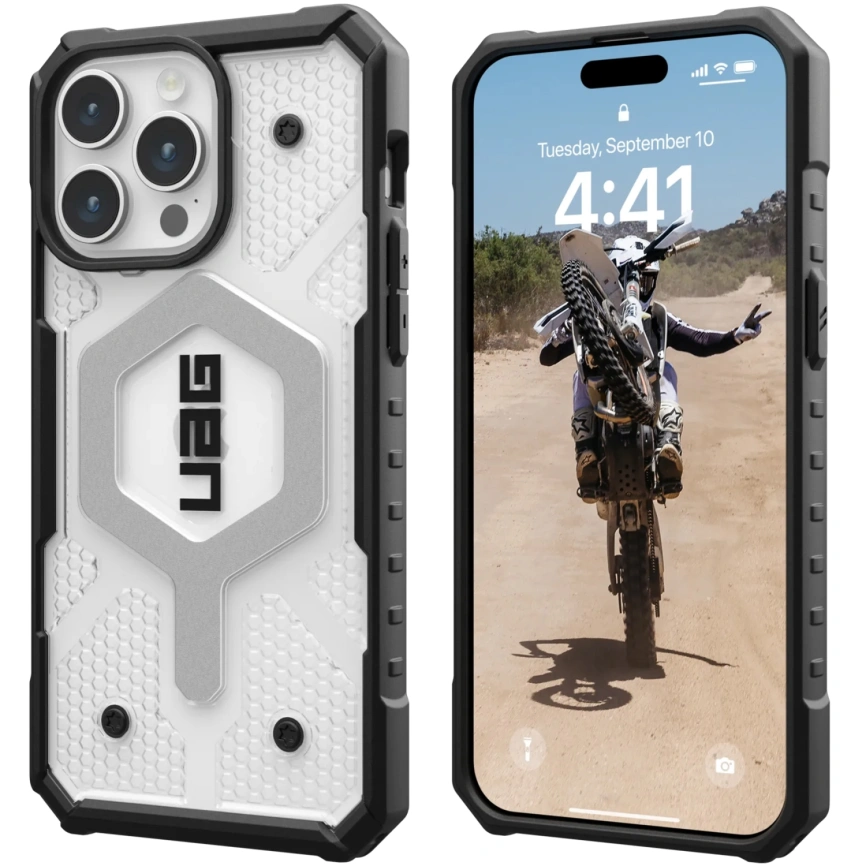 Чехол UAG с поддержкой MagSafe Pathfinder для iPhone 15 Pro Max Ice (114301114343) фото 5