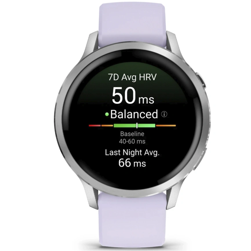 Смарт-часы Garmin Venu 4 41mm Silver Bezel With Periwinkle Silicone Band (010-03013-01) фото 9