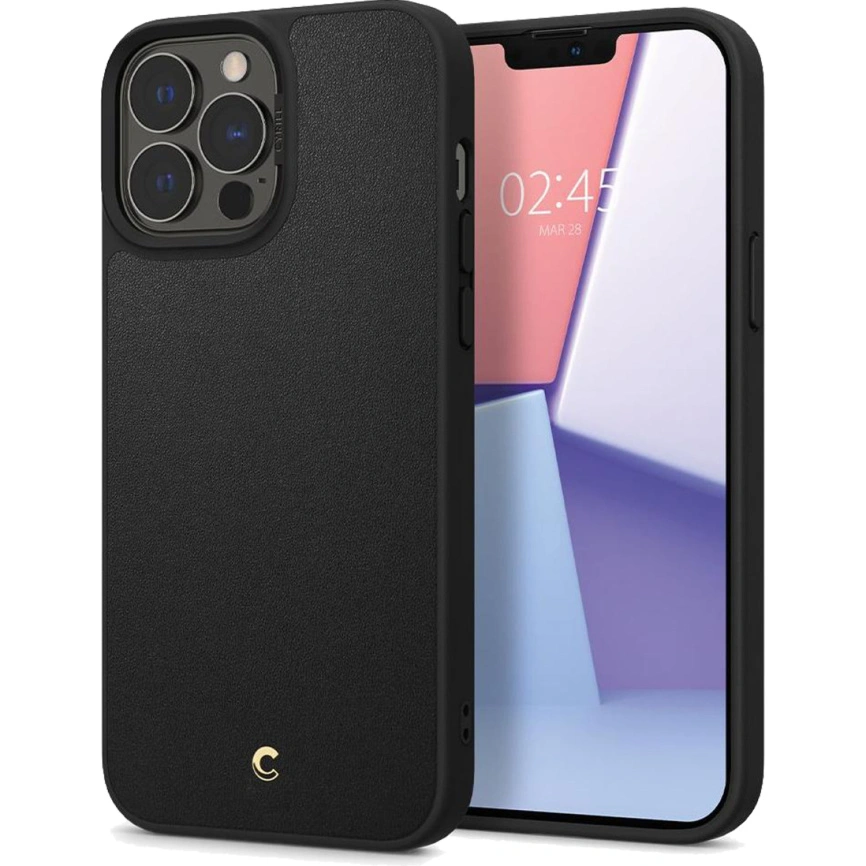 Чехол Spigen Cyrill Leather Brick для iPhone 13 Pro (ACS03581) Black фото 1