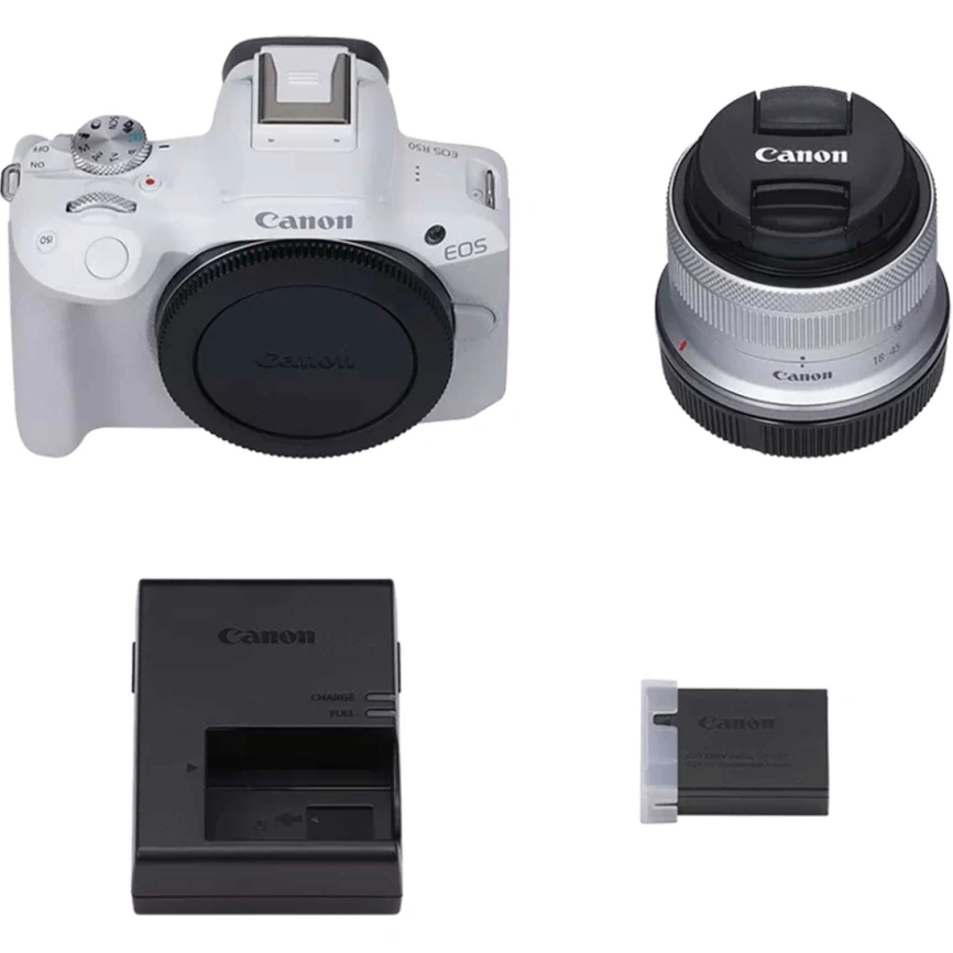 Фотоаппарат Canon EOS R50 Kit RF-S 18-45mm White фото 5