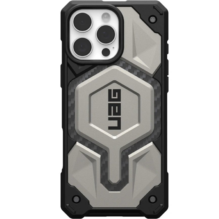 Чехол UAG MagSafe Monarch Pro для iPhone 16 Pro Titanium фото 1