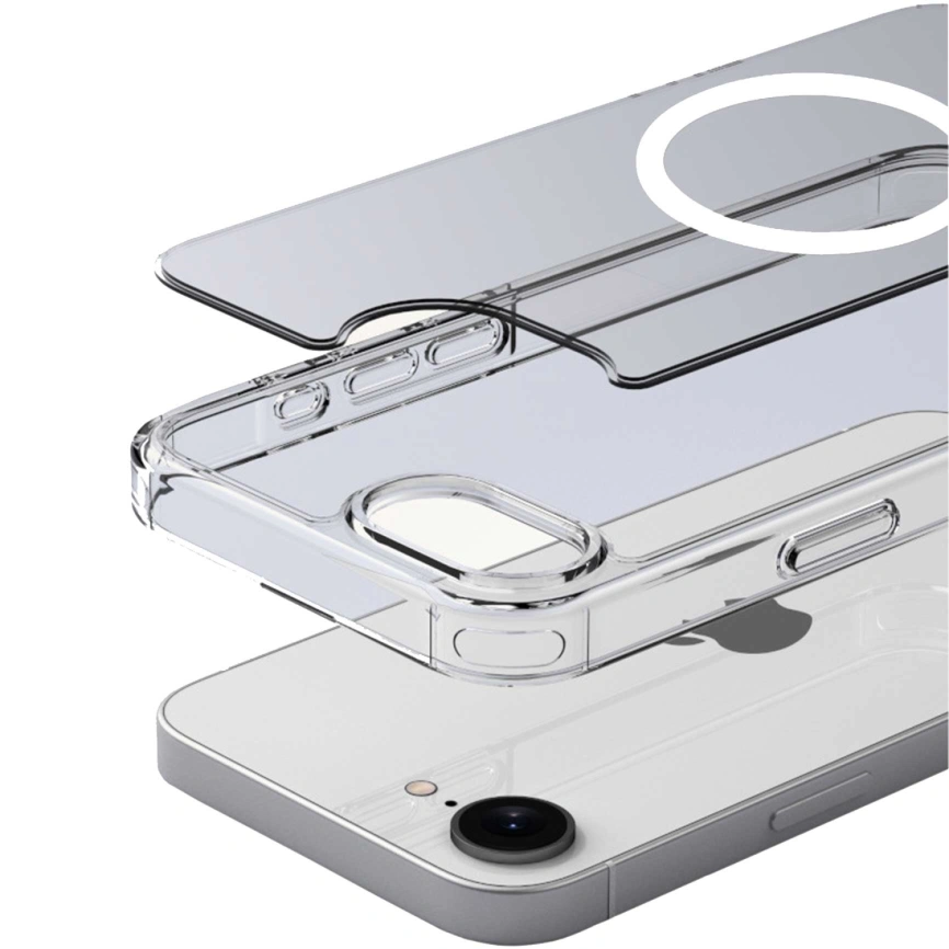 Чехол Gurdini Alba Series Protective with MagSafe для iPhone 16e Clear фото 5