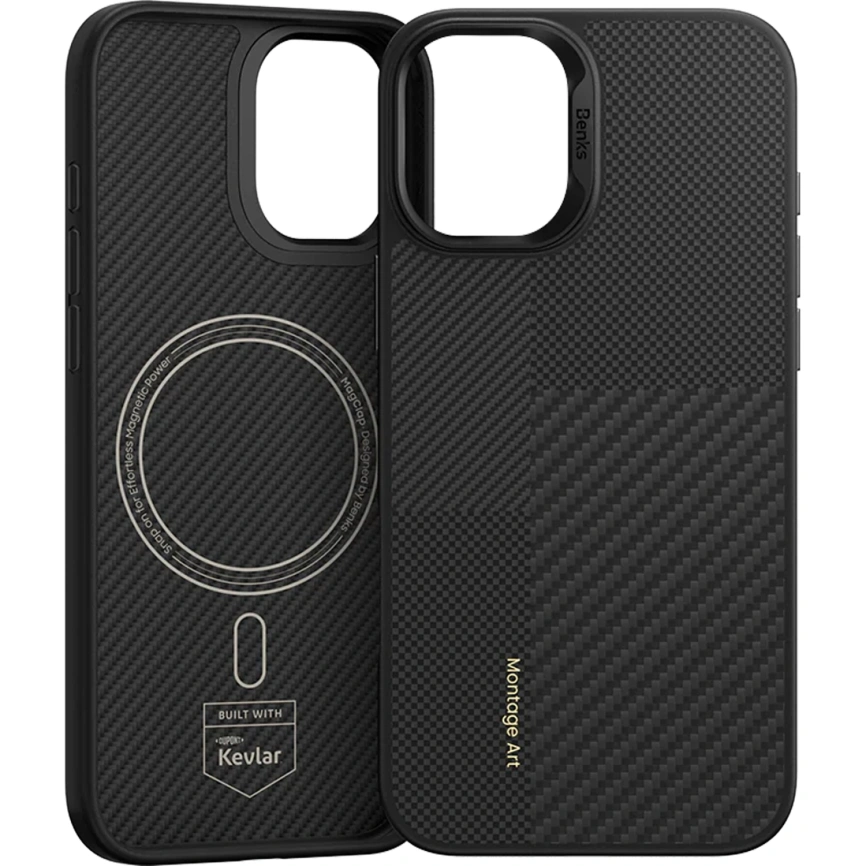 Чехол Benks Montage ArmorPro Case built with Kevlar для iPhone 16 Plus Black фото 1