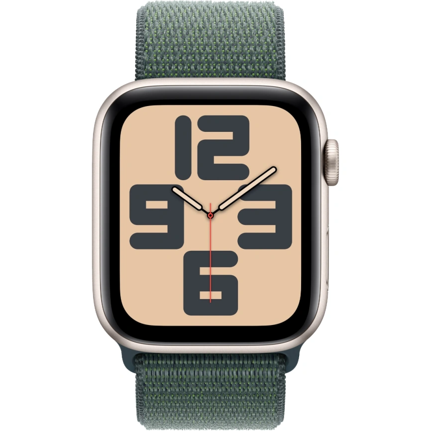 Смарт-часы Apple Watch SE (2024) 44mm Starlight Aluminium Case with Lake Green Sport Loop (MXEW3) фото 3